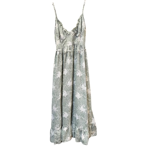 Simplee Apparel Dresses & Skirts - Simplee Apparel Green and White Flowy Sun Dress
